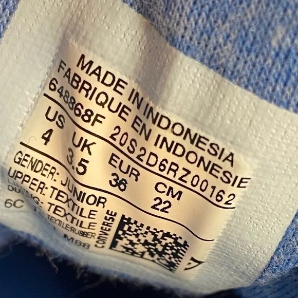 MEN’S Converse Allstar knit shoes size 4 (fits women size 7) - Picture 8 of 8